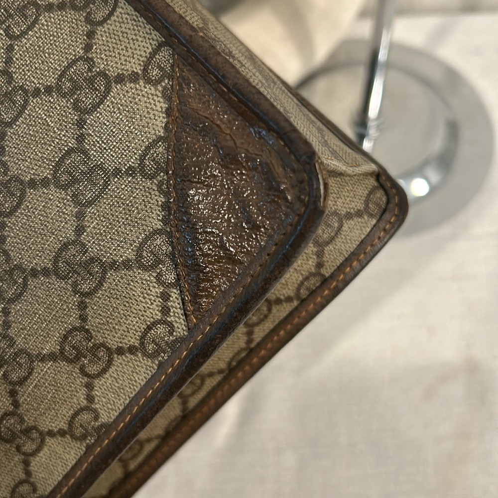 GUCCI GG Pvc Leather Clutch Bag vintage authentic - Picture 7 of 16